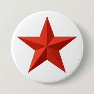 Origami red star 3 inch round button