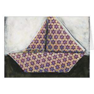 Origami Sailboat on Star Design Paper