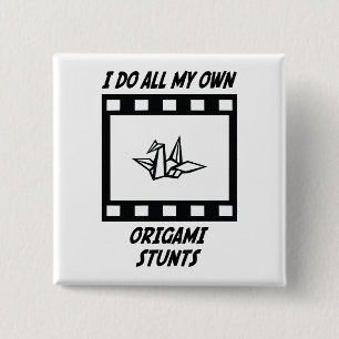 Origami Stunts 2 Inch Square Button