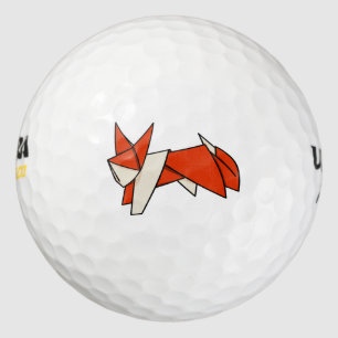 Origami Textured Patterned Fox Golf Balls