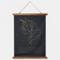 Origami unicorn horse affirmation poster. gratitud