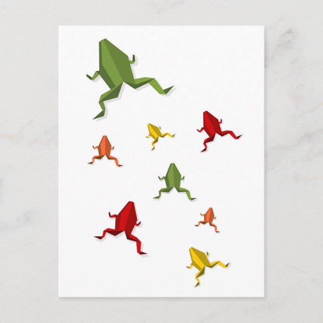 origami vibrant colours frog postcard (Front)