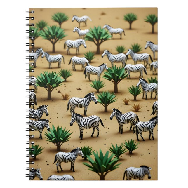 Origami Zebra Safari Notebook (Front)