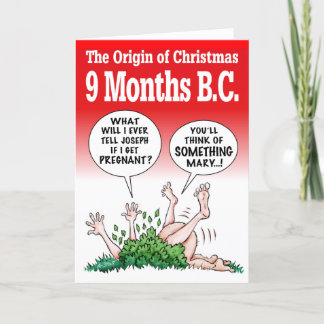 ORIGIN of CHRISTMAS: 9 Months B.C. - Holiday Card