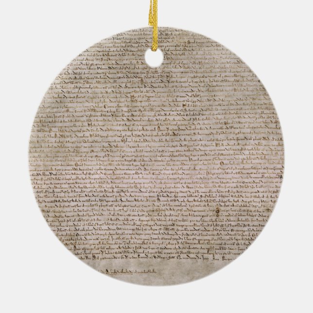 ORIGINAL 1215 Magna Carta British Library Ceramic Ornament (Back)
