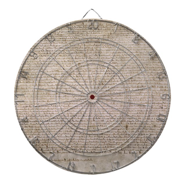 ORIGINAL 1215 Magna Carta British Library Dartboard (Front)