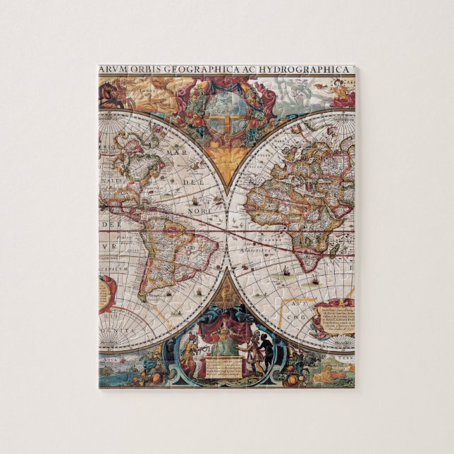 Original 17th Century World-Map latin 1600s Jigsaw Puzzle (Vertical)