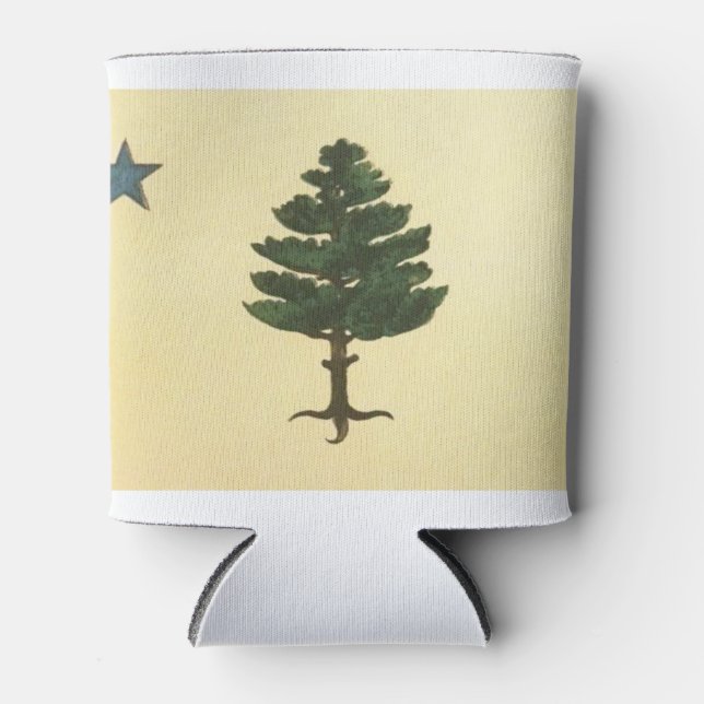 Original 1901 Maine State Pine Tree Flag Koozy Can Cooler (Front)