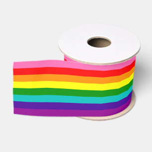 Original 8-Stripe LGBT Gay Pride Rainbow Flag Grosgrain Ribbon