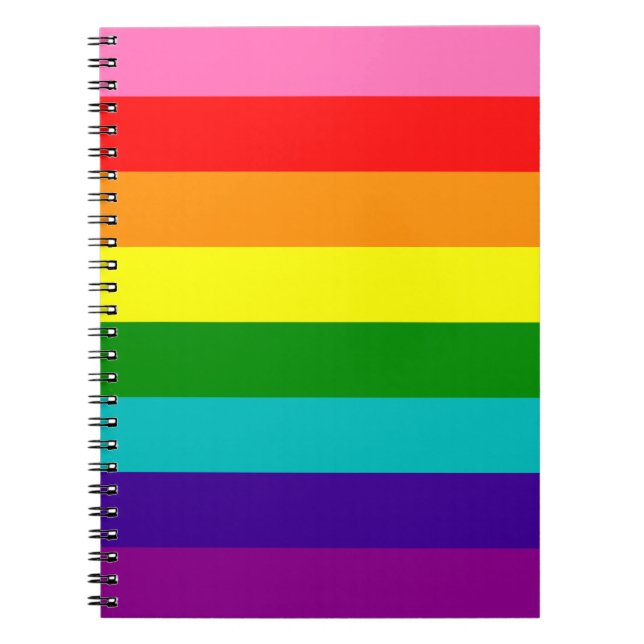 Original 8-Stripe LGBT Gay Pride Rainbow Flag Notebook (Front)