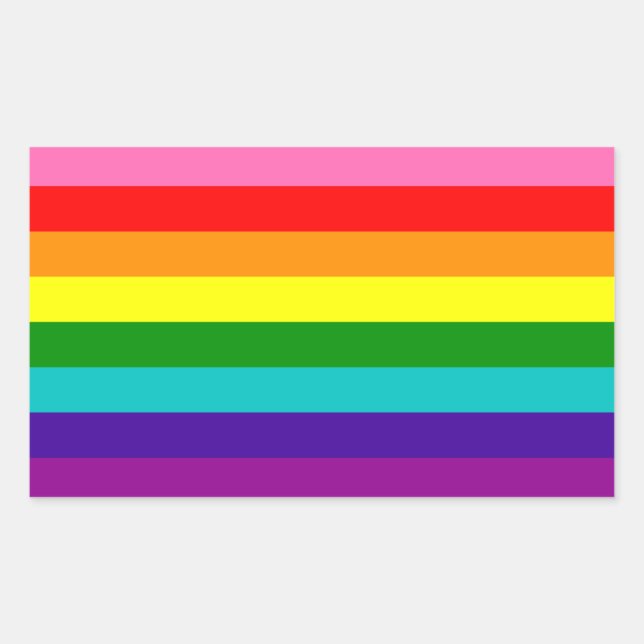 Original 8-Stripe LGBT Gay Pride Rainbow Flag Sticker (Front)