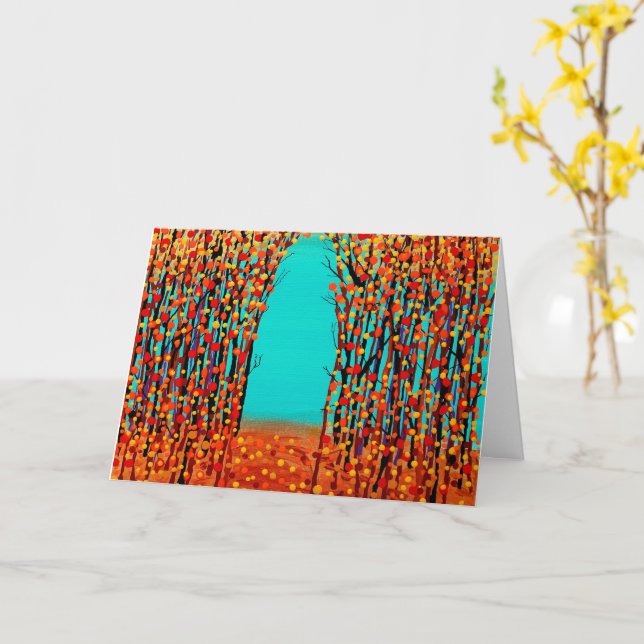 original abstract art Autumn Colour Card (Yellow Flower)