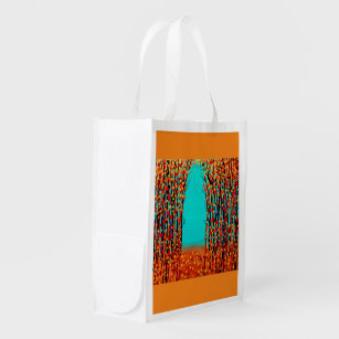 original abstract art Autumn Colour Reusable Grocery Bag