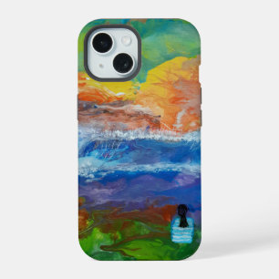 original abstract art Big Wave morning iPhone 15 Case