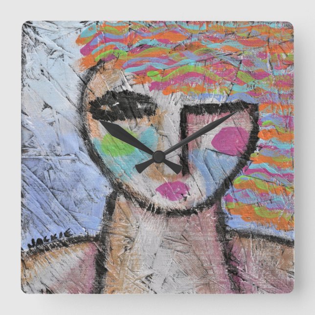 Original Abstract Art Large Clock (Front)