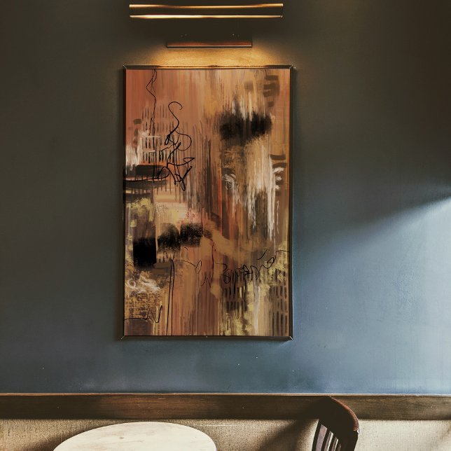 Original abstract art painting print dark brown (Creator Uploaded)