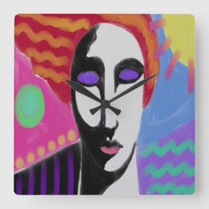 Original Abstract Art Round Clock