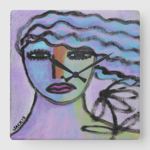 Original Abstract Art Square Wall Clock