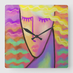 Original Abstract Art Square Wall Clock