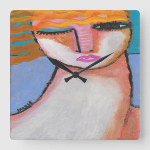 Original Abstract Art Square Wall Clock
