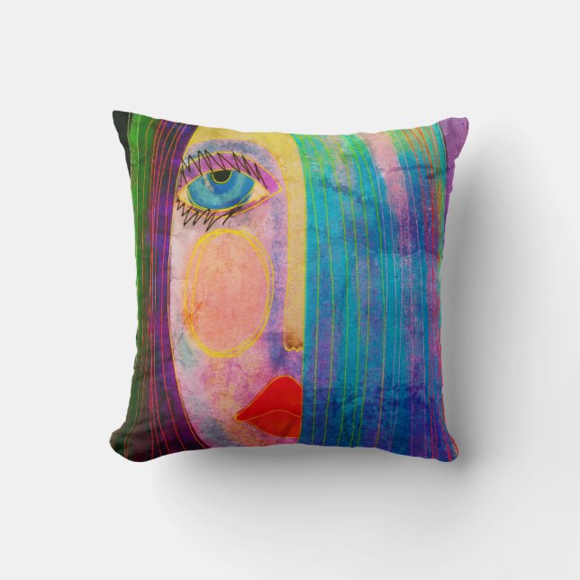 Original Abstract Art Throw Pillow (Front)