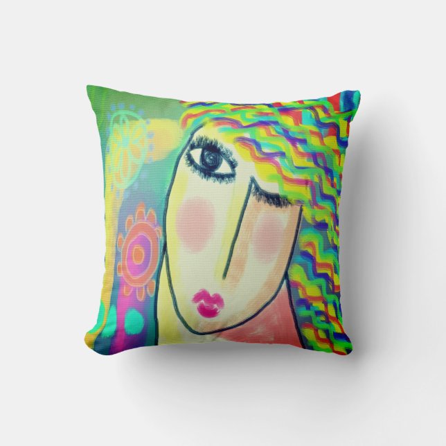 Original Abstract Art Throw Pillow (Front)