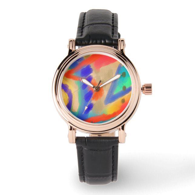 Original Abstract Art to Wear Watch (Front)