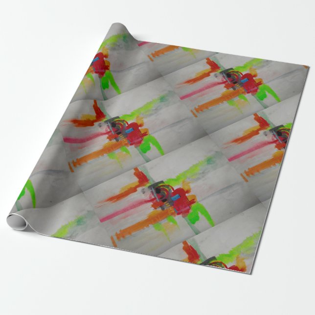 Original Abstract Artwork Wrapping Paper (Unrolled)