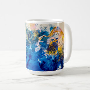 Original Abstract Colour Swirl Escape Candle  Coffee Mug