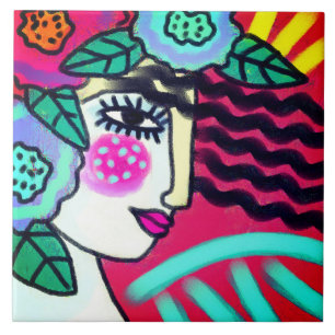 Original Abstract Digital Painting Tile