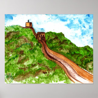 original abstract great wall of china poster