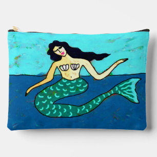 Original Abstract Mermaid Painting  Accessory Pouch