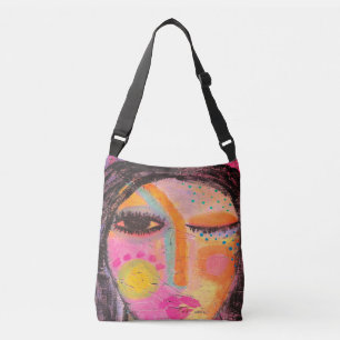 Original Abstract Painting of a Woman Crossbody Bag