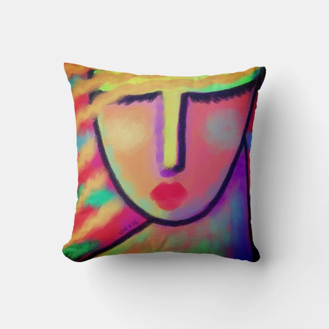 Original Abstract Painting Throw Pillow (Front)