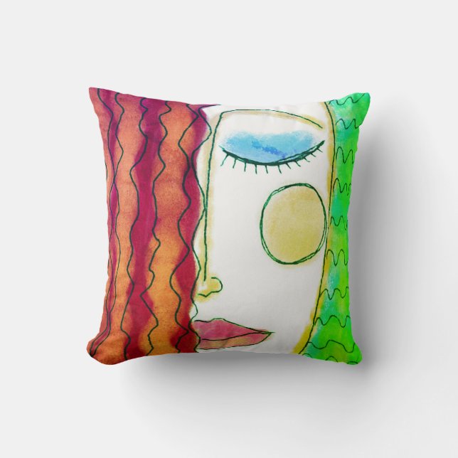 Original Abstract Painting Throw Pillow (Front)