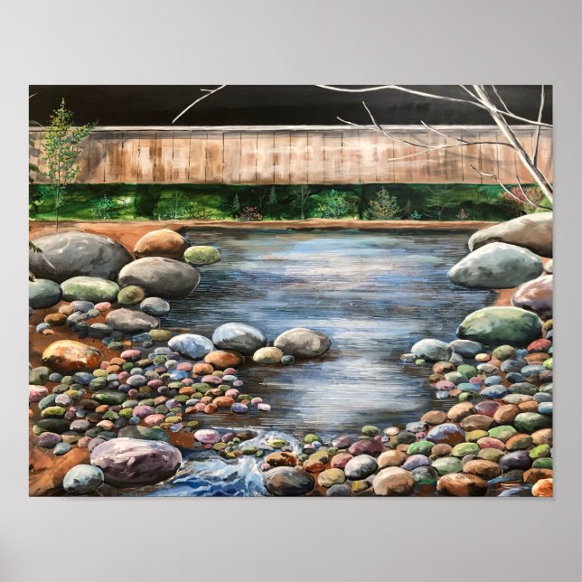  Original Acrylic Landscape Painting/ Brook Poster (Front)