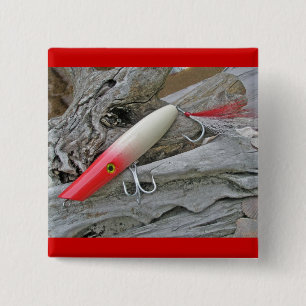 Original AJS Pencil Popper Fishing Lure 2 Inch Square Button