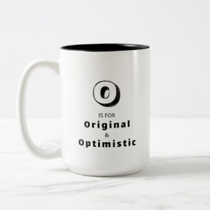 Original and Optimistic O - Personalized Luxury Two-Tone Coffee Mug