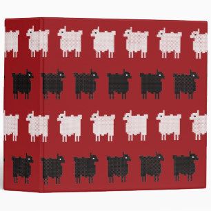 Original Animal Cross-stitch white and black sheep Binder