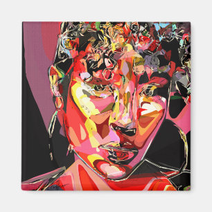 Original Art Abstract Female Portrait    Magnet