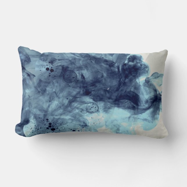 Original art: "aqua clocks" lumbar pillow (Front)