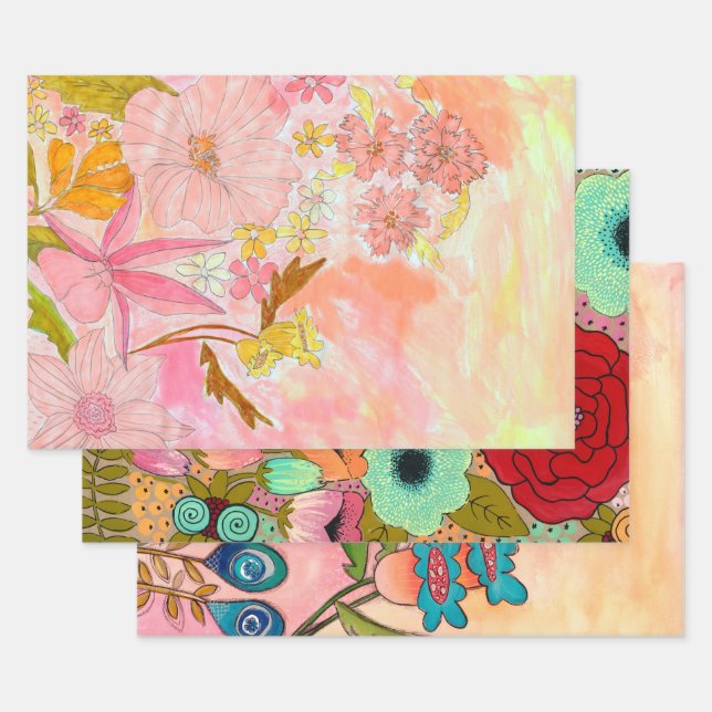 Original Art Artist Paintings Wrapping Collage Wrapping Paper Sheet (Set)