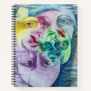 Original art colourful surrealism image notebook