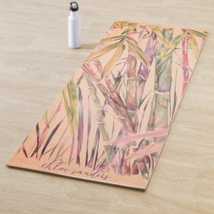 Original Art Digital Watercolor Bamboo Yoga Mat