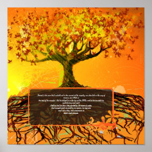 Original Art- Distressed Grunged Roots Tree Poster