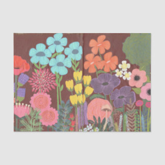 Original Art Painted Flower Garden Tissue Paper