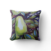 Original Art Pear Pillow