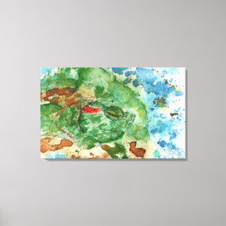 Original Art - Red Eared Terrapin by Maria Tzamtzi Canvas Print