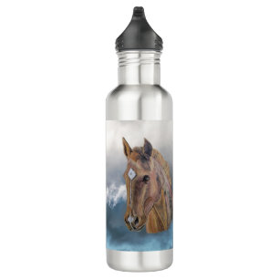 Original Art Red Horse Realistic  710 Ml Water Bottle