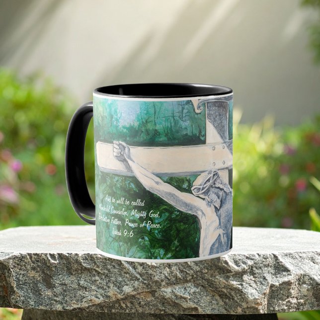 Original Art Work  Christmas-Isaiah 9:6 Mug (Christian Scripture Mug)